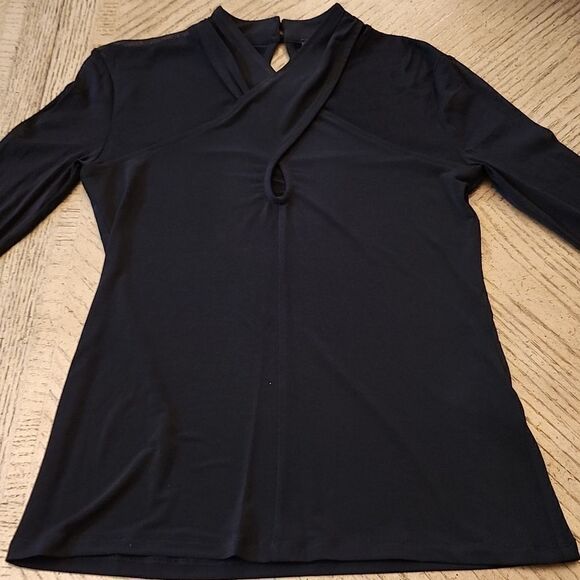 Black long sleeve mesh sexy top size S INC New only tried on never worn - Picture 8 of 8